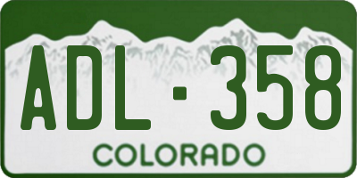 CO license plate ADL358