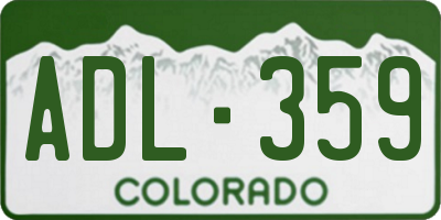 CO license plate ADL359