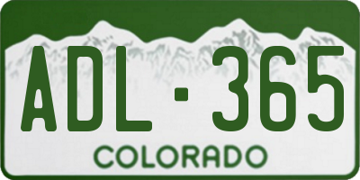CO license plate ADL365