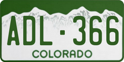 CO license plate ADL366