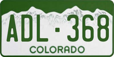 CO license plate ADL368