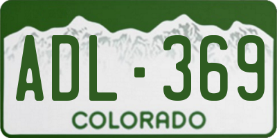 CO license plate ADL369