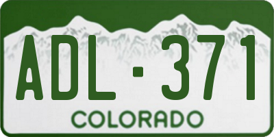 CO license plate ADL371