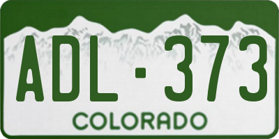CO license plate ADL373