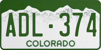 CO license plate ADL374