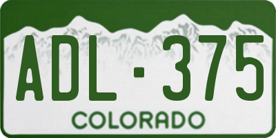 CO license plate ADL375