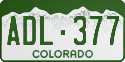 CO license plate ADL377