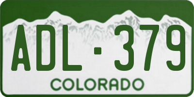 CO license plate ADL379