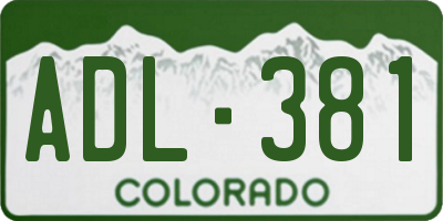 CO license plate ADL381