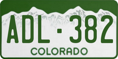 CO license plate ADL382