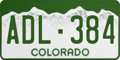 CO license plate ADL384