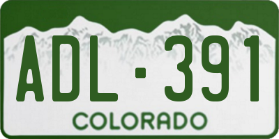 CO license plate ADL391