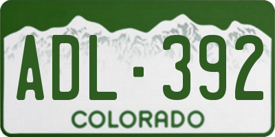 CO license plate ADL392