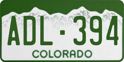 CO license plate ADL394