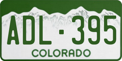 CO license plate ADL395