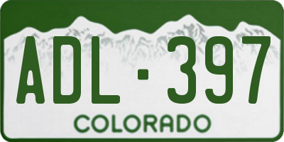 CO license plate ADL397