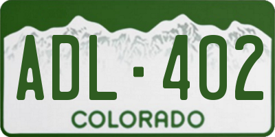 CO license plate ADL402