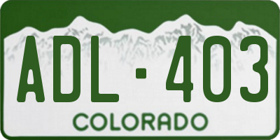 CO license plate ADL403
