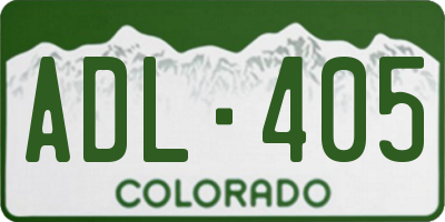 CO license plate ADL405