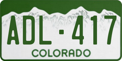 CO license plate ADL417