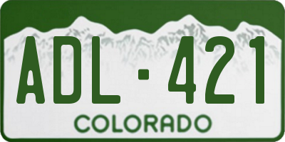 CO license plate ADL421