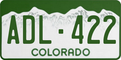 CO license plate ADL422