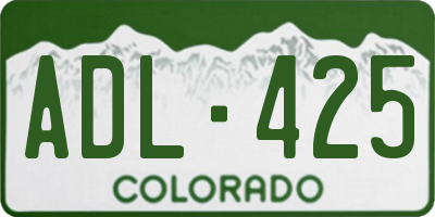 CO license plate ADL425