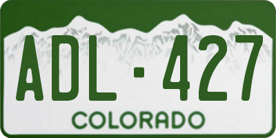 CO license plate ADL427