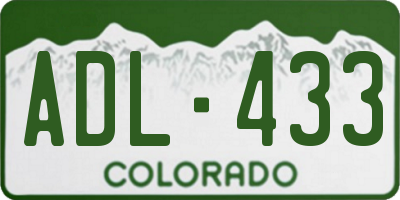 CO license plate ADL433