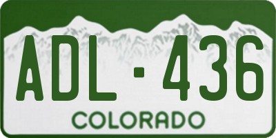 CO license plate ADL436