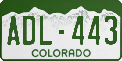CO license plate ADL443