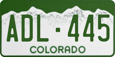 CO license plate ADL445