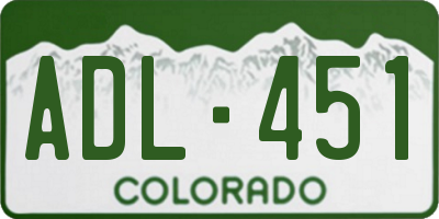 CO license plate ADL451
