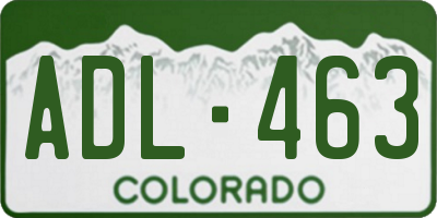 CO license plate ADL463
