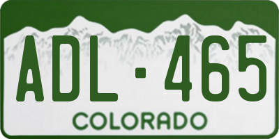 CO license plate ADL465