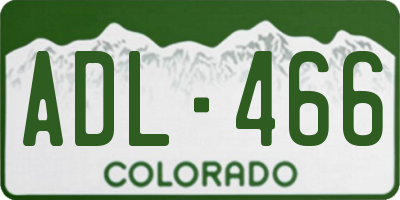 CO license plate ADL466