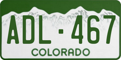 CO license plate ADL467