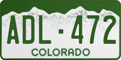 CO license plate ADL472