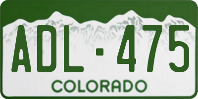 CO license plate ADL475