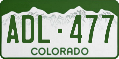 CO license plate ADL477