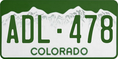 CO license plate ADL478
