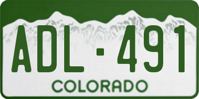 CO license plate ADL491