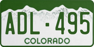 CO license plate ADL495