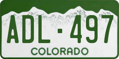 CO license plate ADL497