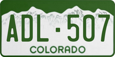 CO license plate ADL507