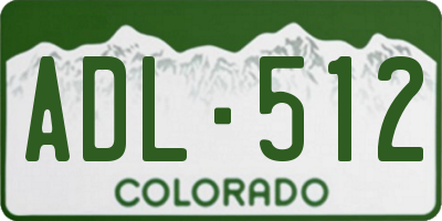 CO license plate ADL512