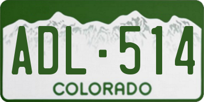 CO license plate ADL514
