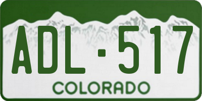 CO license plate ADL517