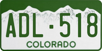 CO license plate ADL518
