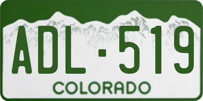 CO license plate ADL519